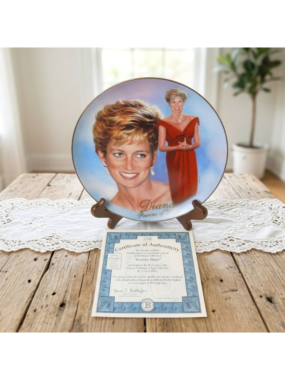 Bradford Exchange Forever Diana Princess Plate James Griffin COA 1998 8"